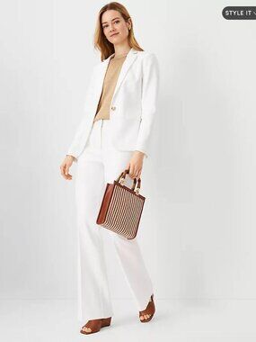 Ann Taylor Petite High Rise Trouser Pant in Linen Blend